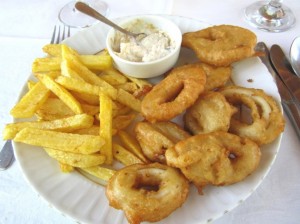 Calamari with chips